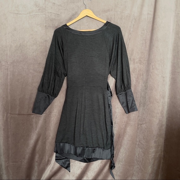 Gray Wrap Dress - Picture 3 of 6